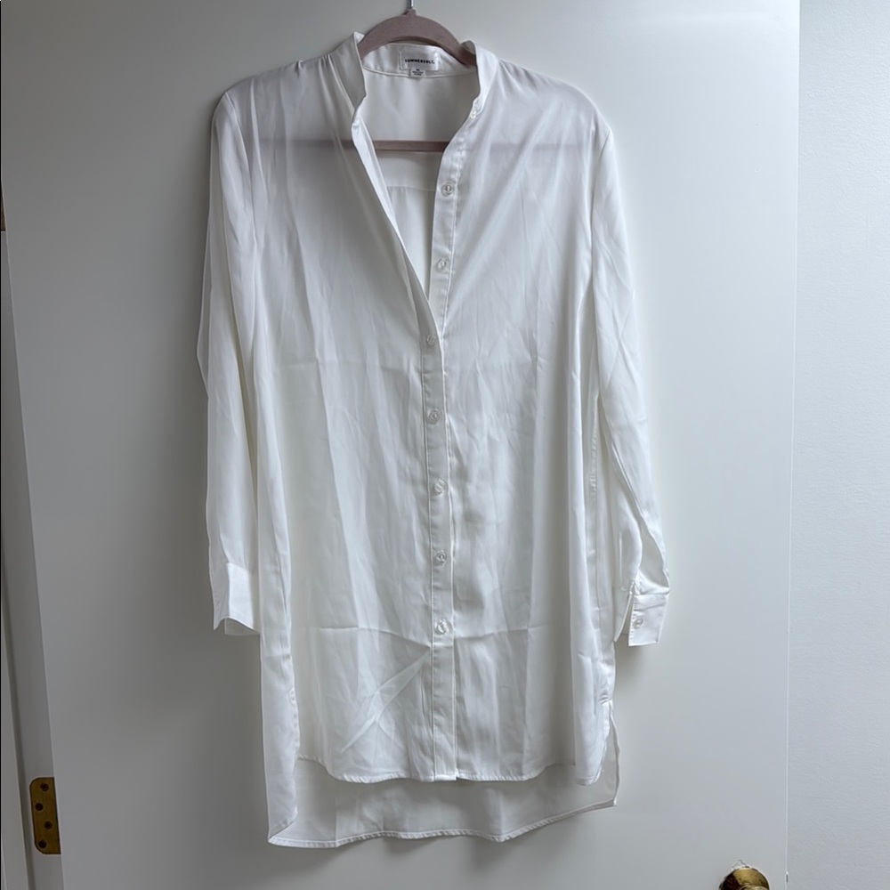 Summersalt White Casual Button Down Dress
